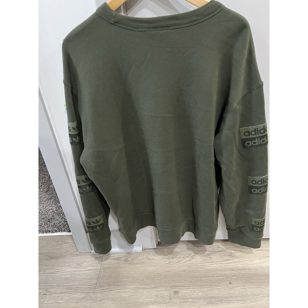 NWOT Adidas originals Men's Sporty casual patchwork logo Sleeves Sweatshirt Sz-L - Picture 3 of 8